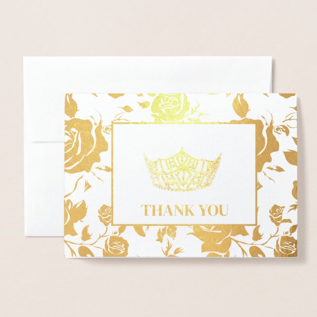 Carte Dorée Miss America Style Pageant Crown (Devant avec enveloppe)