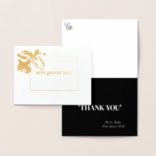 Carte Dorée Miss Mme Pageant Orchidée Foil Merci personnalisé