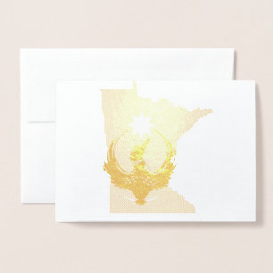 Carte Dorée MN Loon Rising - Drapeau de l'État du MN