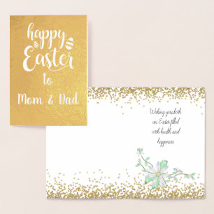 Carte Dorée Mom and Dad Easter REAL FOIL