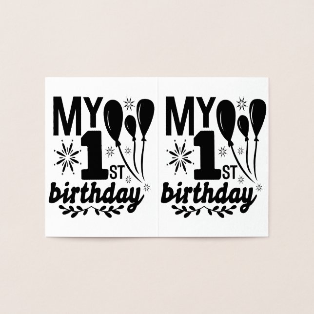 Carte Dorée Mon premier anniversaire ! Bébé ! ! ! ! (Intérieur)