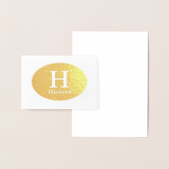 Carte Dorée Monogramme HAMbyWG avec ovale (Affichage)