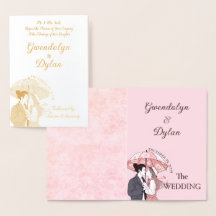 Monogramme minimaliste élégant couple parapluie ro