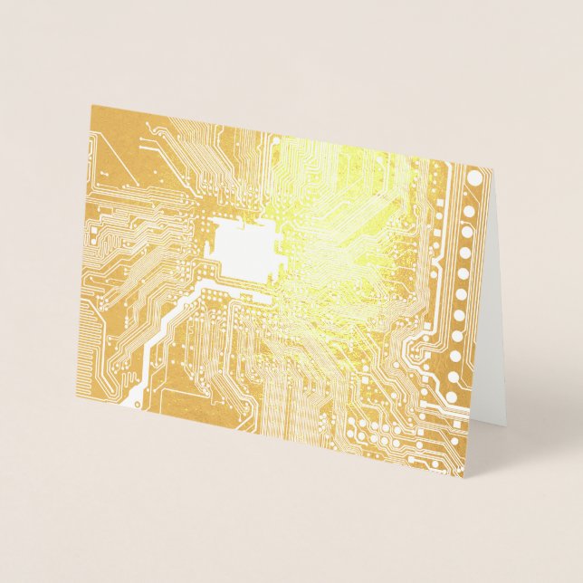 Carte Dorée Motif de circuit Geek Gold Motherboard (Devant)