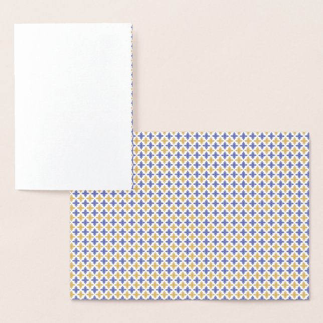 Carte Dorée Motif de fleurs (Affichage)