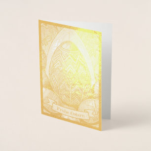 Carte Dorée Motif de Pâques de dessin animé coloré avec œufs d