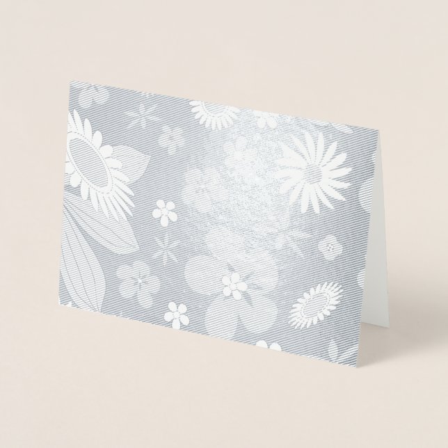Carte Dorée Motif Floral sans transparence (Devant)
