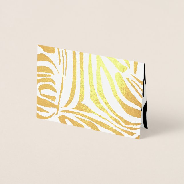 Carte Dorée Motif zèbre (Devant)