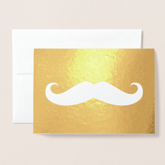 Carte Dorée Moustache (Devant avec enveloppe)