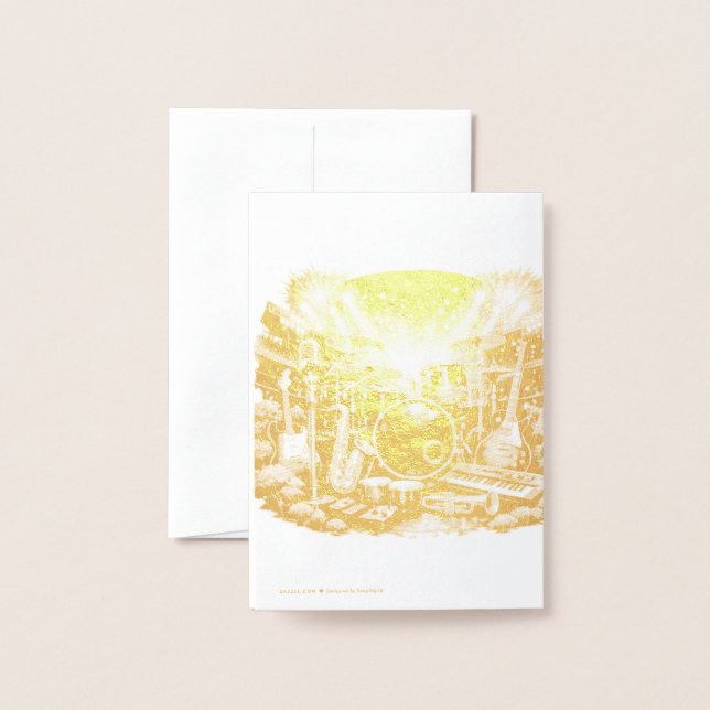 Carte Dorée Musical Equipment (Derrière avec enveloppe)