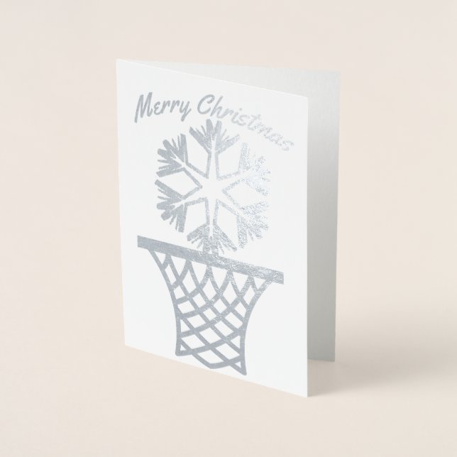Carte Dorée Netball Snowflake Joyeux Noël (Devant)