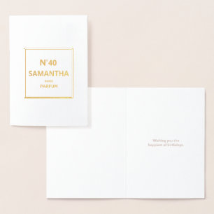 Carte Dorée N'IMPORTE QUELLE ANNÉE Design Bouteille de parfum