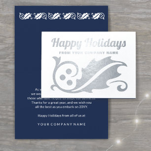 Carte Dorée No Logo Noël Holly Business Joyeux Vacances