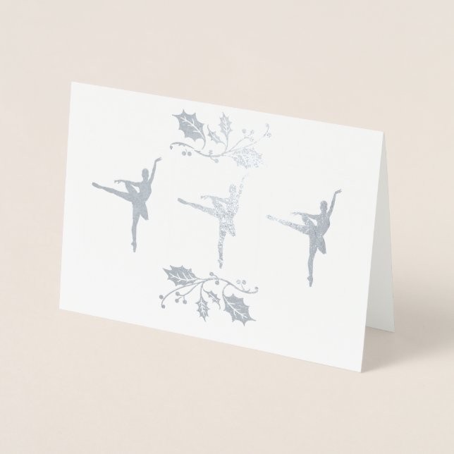 Carte Dorée Noël de Ballerina (Devant)