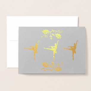 Carte Dorée Noël de Ballerina