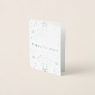 Carte Dorée Noël feuille d'or minimaliste