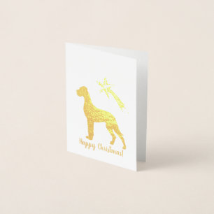 Carte Dorée Noël minimaliste en feuille d'or