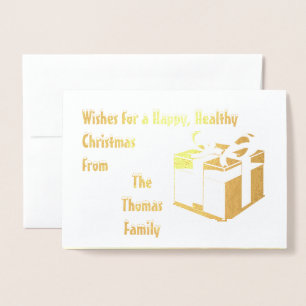 Carte Dorée Noël personnalisé élégant et sain