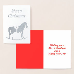 Carte Dorée Noël scandinave Cheval Rocse Custom