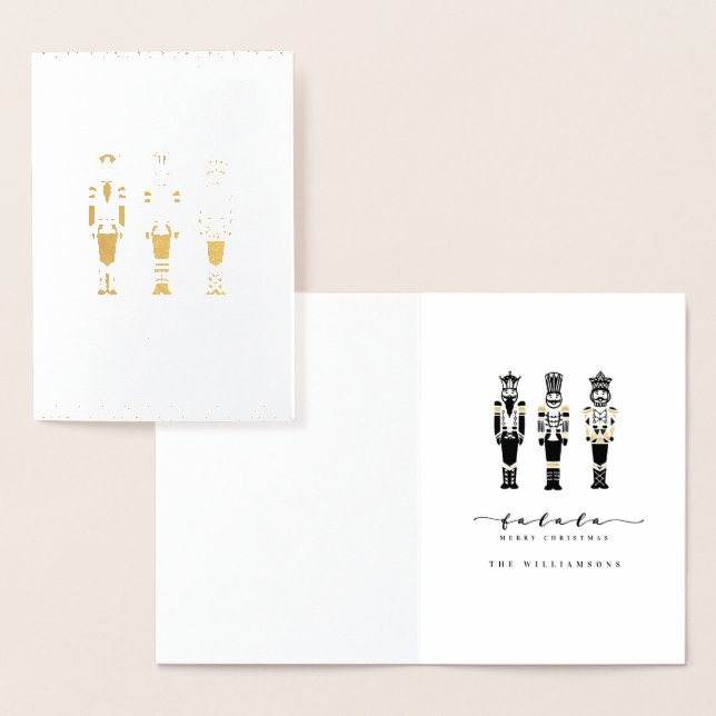 Carte Dorée Noir et blanc Tendance Abstrait Noisette Noël (Affichage)