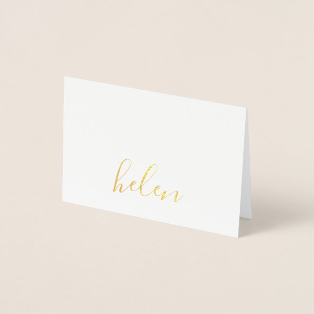 Carte Dorée Nom de script personnalisé  (Devant)