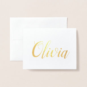 Carte Dorée Nom personnalisé  Porte-parole  Olivia