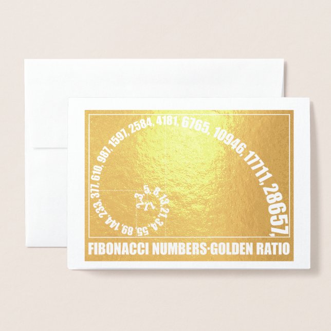 Carte Dorée Nombre de Fibonacci, Ratio d'or (Devant avec enveloppe)