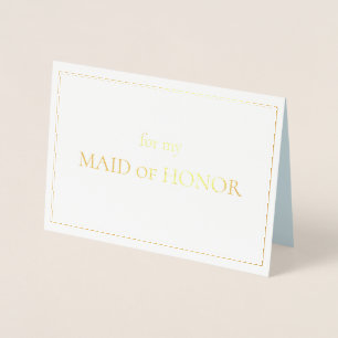 Carte Dorée Note du jour pour ma servante d'honneur