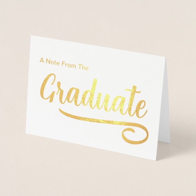 Carte Dorée Note Du Merci De Graduate Graduation (Devant)