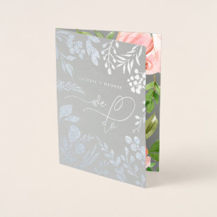Carte Dorée Nous faisons de l'aquarelle florale et mariage de