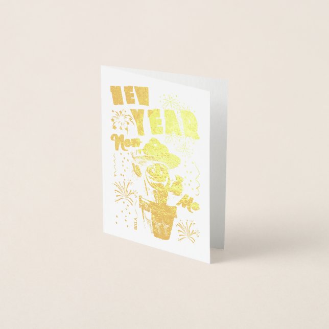 Carte Dorée Nouvelle Année Nouveau Moi (Devant)