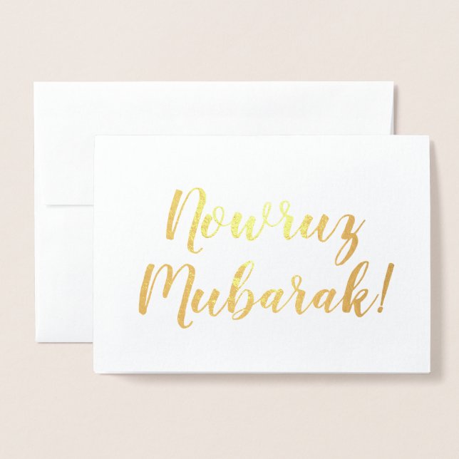Carte Dorée nowruz moubarak ! (Devant avec enveloppe)
