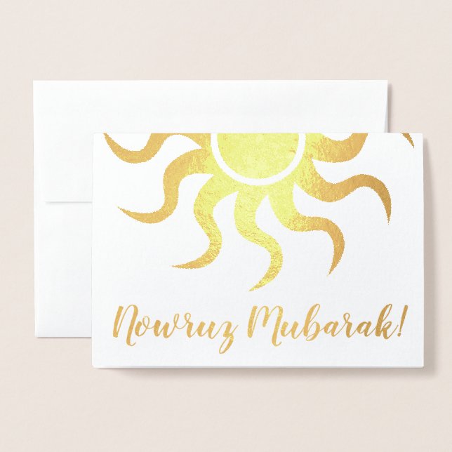 Carte Dorée nowruz moubarak ! (Devant avec enveloppe)