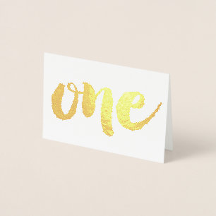 Carte Dorée Numéro Un 1ère Type de police de caractères Brush 