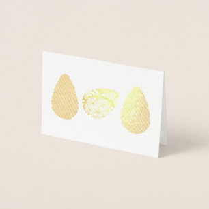 Carte Dorée OEufs de Pâques alignés avec différentes couleurs 