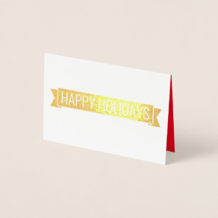 Carte Dorée oiseau rouge dans la neige - Joyeuses fêtes 