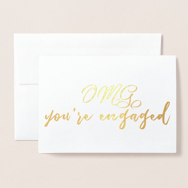Carte Dorée OMG Vous êtes fiancés Drôle Félicitations de fianç (Devant avec enveloppe)