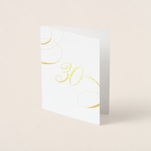 Carte Dorée Or 30 Calligraphie Jalon Anniversaire Anniversaire