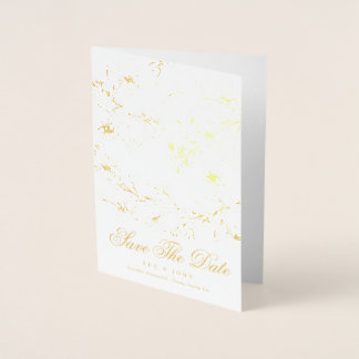 Carte Dorée Or Croisé Floral Enregistrer La Date