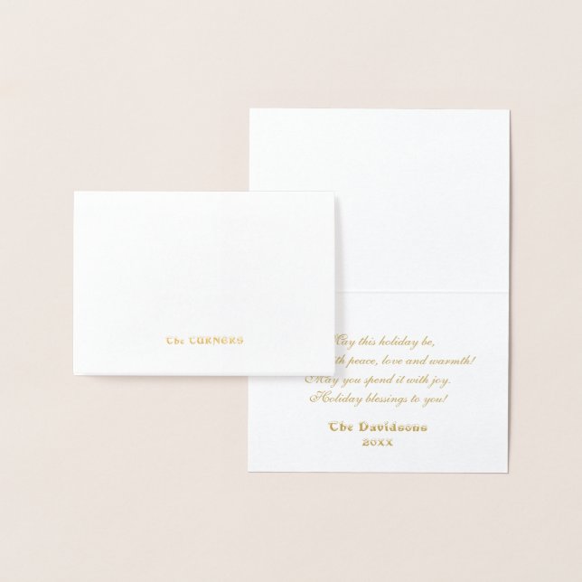 Carte Dorée Or Le moment le plus merveilleux de l'année Monogr (Affichage)