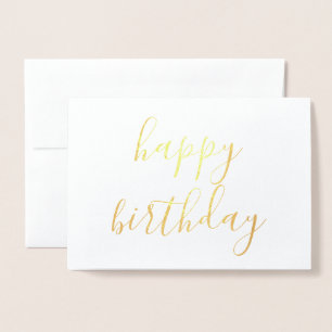 Carte Dorée Or simple de calligraphie de joyeux anniversaire