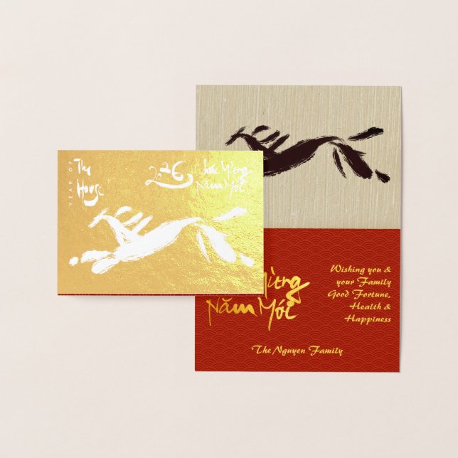 Carte Dorée Original Horse Painting Lunar 2026 Luxury FGC (Affichage)