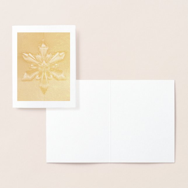 Carte Dorée Ornement flocon de Noël ... feuille d'or (Affichage)