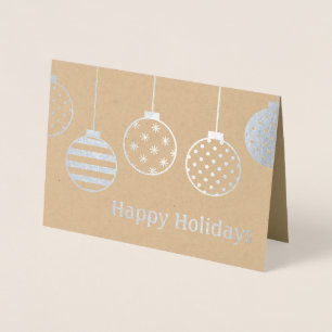 Carte Dorée Ornements de Noël à l'huile d'argent Joyeux jours