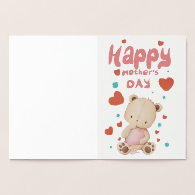 Carte Dorée Osita bebé te desea feliz día de la madre (Intérieur)