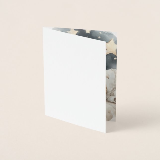 CARTE DORÉE OURS DORMIER (Devant)