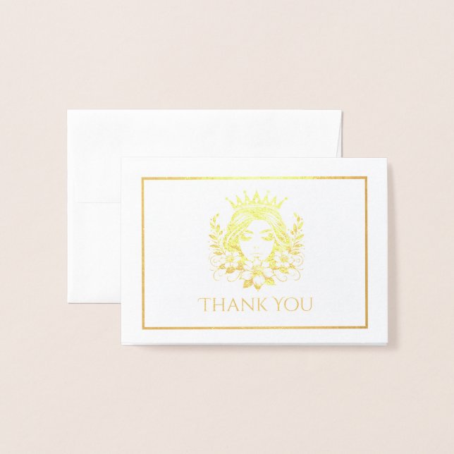 Carte Dorée Pageant Queen Crown Mini (Devant avec enveloppe)