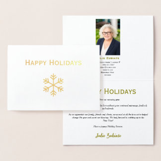 Carte Dorée Papier d'aluminium de Noël de l'immobilier Logo Un
