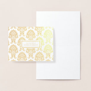 Carte Dorée Papier personnel Gold Foil Damask