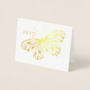 Carte Dorée Papillon d'or RSVP